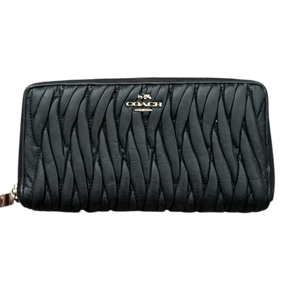 Coach Black Accordion Wallet
